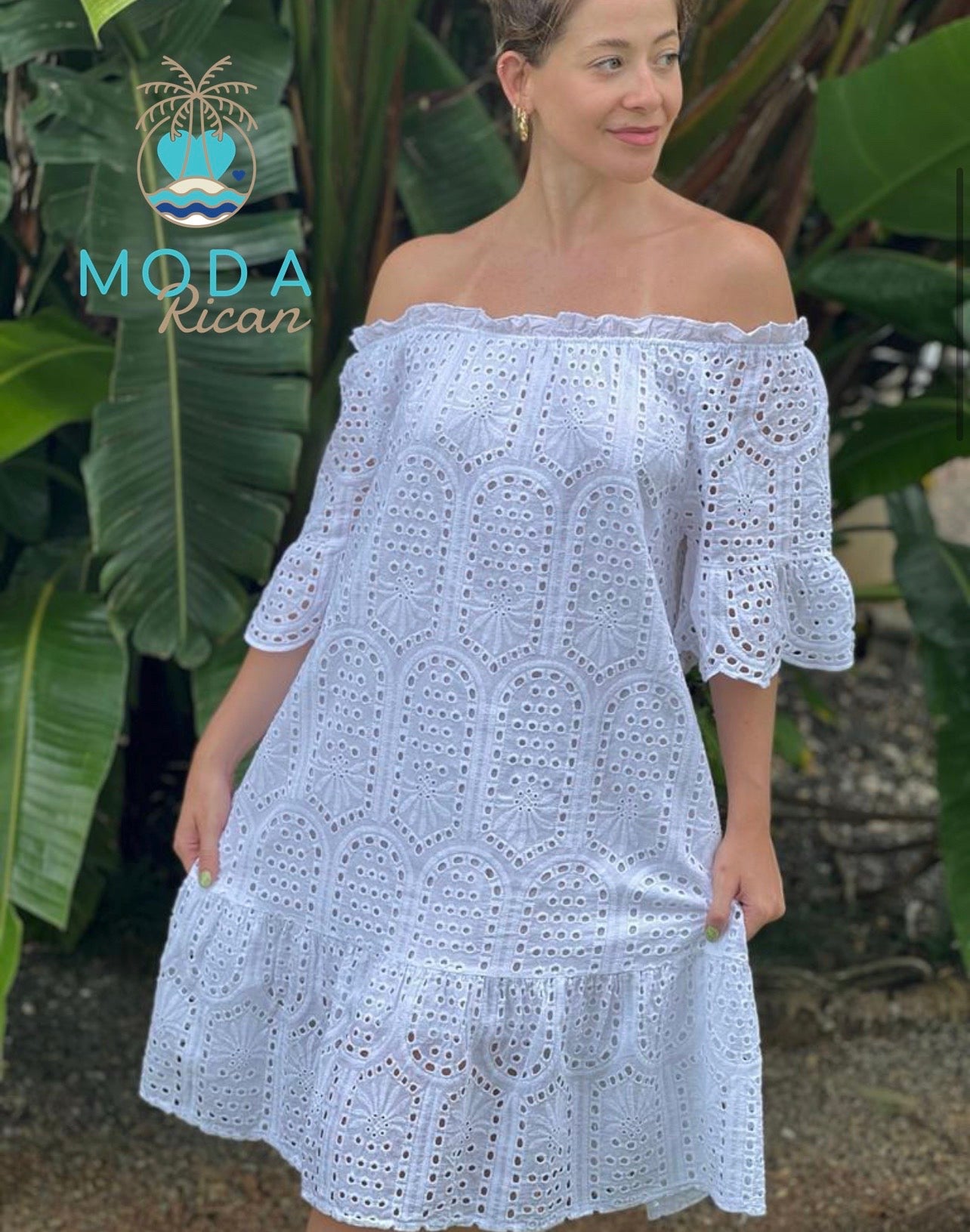 Monica's Eyelet Short Dress